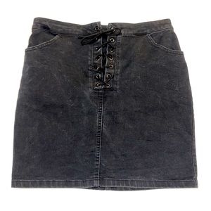 Denim Black Mini Skirt- Medium